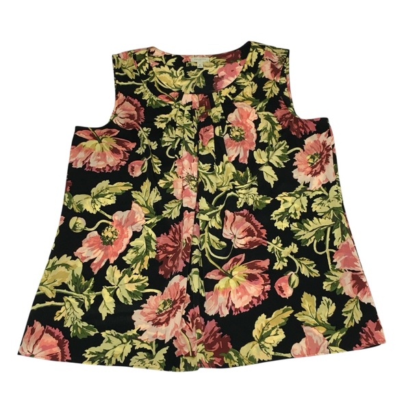 TALBOTS Factory Sleeveless Front Pleated Top Blouse - Women’s Medium - Picture 2 of 13